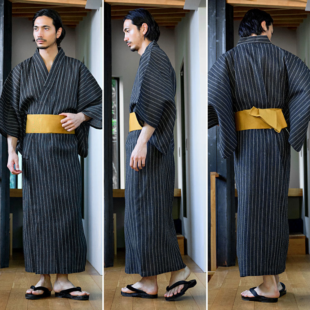 キャバリア CavariA CavariA しじら織浴衣(浴衣と帯セット) 2点セット （C柄） C柄