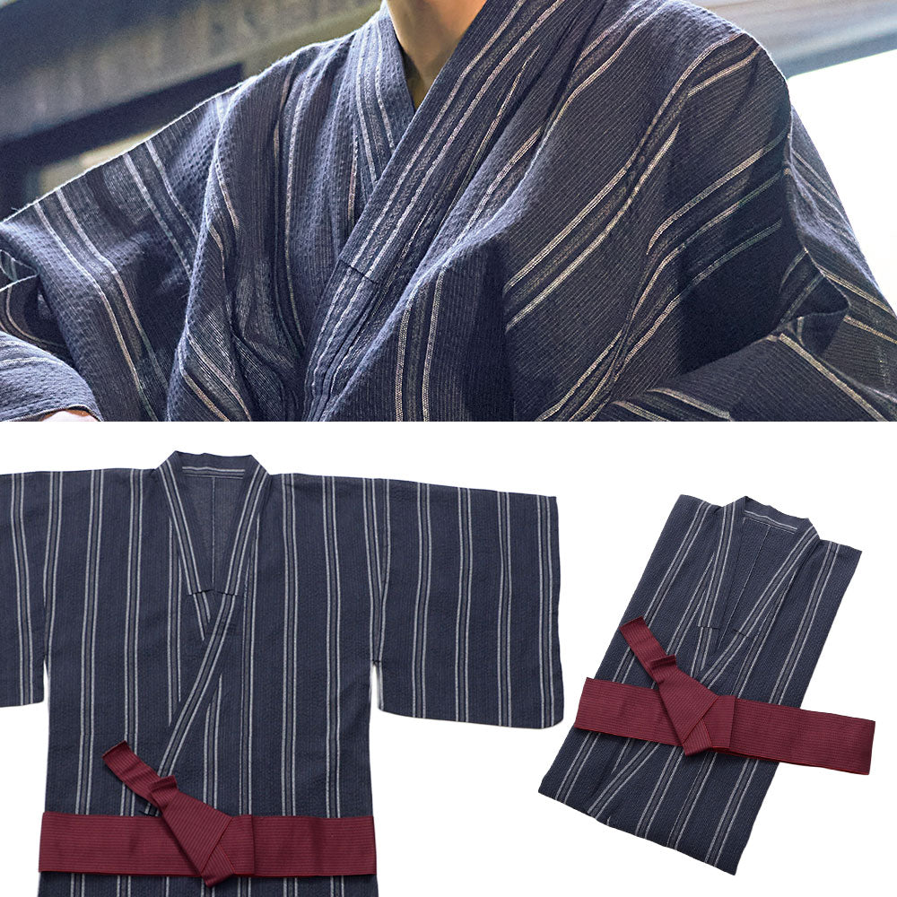 キャバリア CavariA CavariA しじら織浴衣(浴衣と帯セット) 2点セット （C柄） C柄