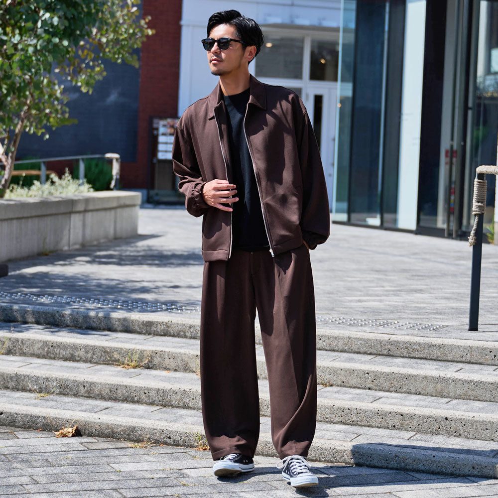 キャバリア CavariA CavariA ポンチ2タックワイドパンツ セットアップ可 （BLK(ブラック)） BLK(ブラック)