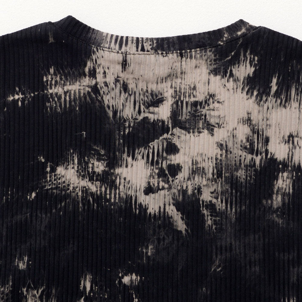 キャバリア CavariA Bernings Sho  ムラ染めテレコ長袖TEE ロンティー （01(WHT×BLK/ホワイト×ブラック)） 01(WHT×BLK/ホワイト×ブラック)