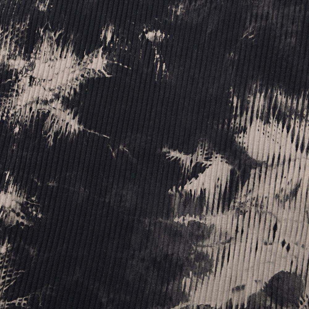 キャバリア CavariA Bernings Sho  ムラ染めテレコ長袖TEE ロンティー （01(WHT×BLK/ホワイト×ブラック)） 01(WHT×BLK/ホワイト×ブラック)