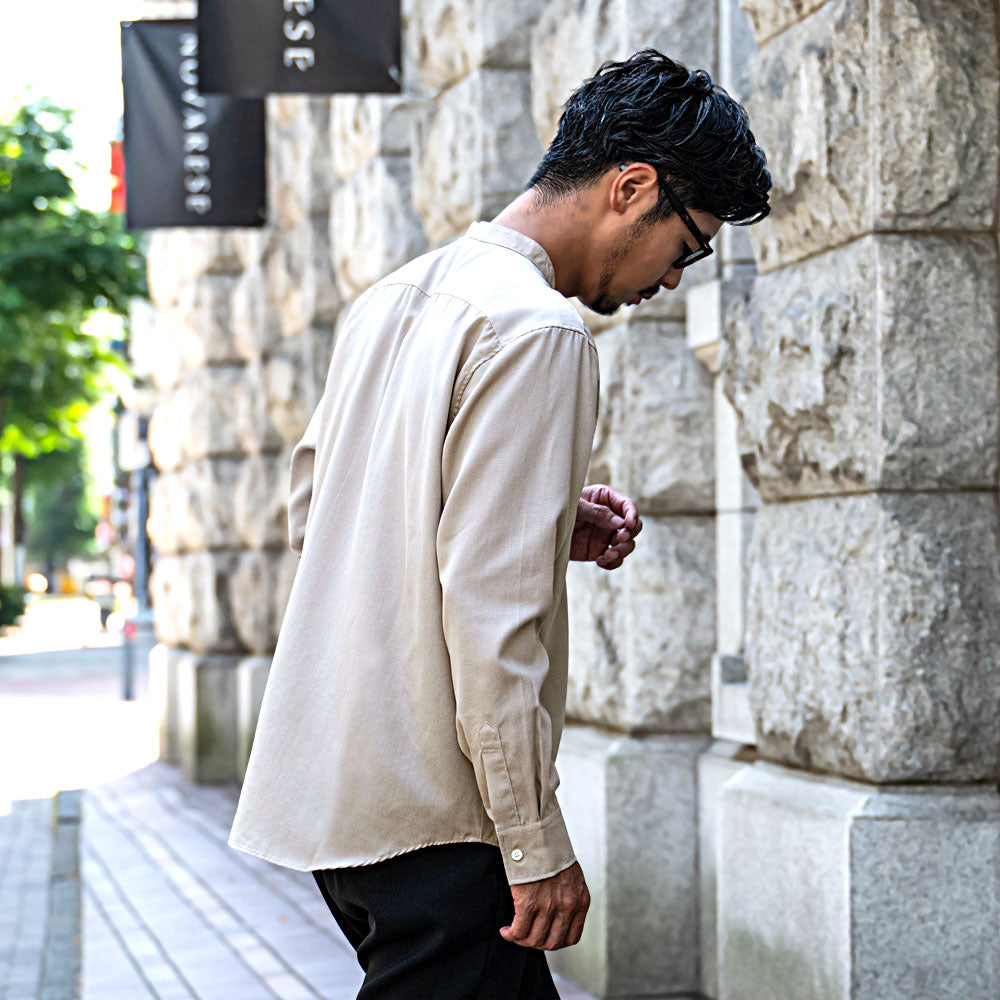 キャバリア CavariA CavariA 日本製スキッパーバンドカラールーズ長袖シャツ （NAVY(ネイビー)） NAVY(ネイビー)
