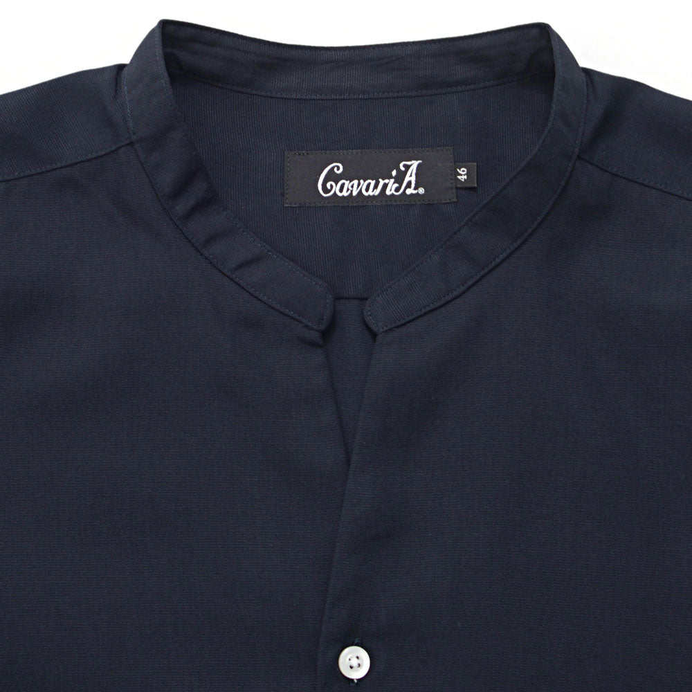 キャバリア CavariA CavariA 日本製スキッパーバンドカラールーズ長袖シャツ （NAVY(ネイビー)） NAVY(ネイビー)