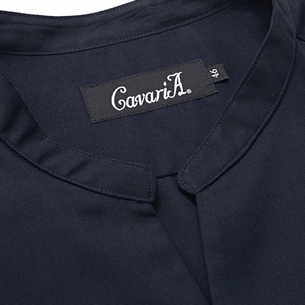 キャバリア CavariA CavariA 日本製スキッパーバンドカラールーズ長袖シャツ （NAVY(ネイビー)） NAVY(ネイビー)