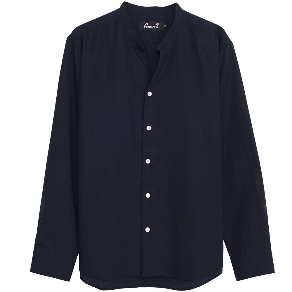 キャバリア CavariA CavariA 日本製スキッパーバンドカラールーズ長袖シャツ （NAVY(ネイビー)） NAVY(ネイビー)