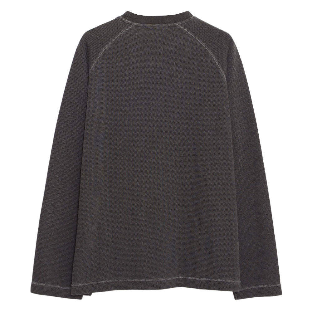 キャバリア CavariA CavariA ピグメントワッフルカットソー 長袖Tシャツ （BLACK(ブラック)） BLACK(ブラック)