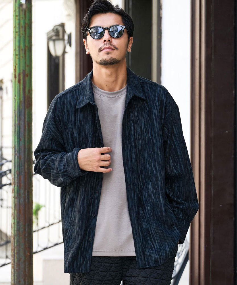 キャバリア CavariA CavariA ポリコーデュロイシャツ （BLK(ブラック)） BLK(ブラック)