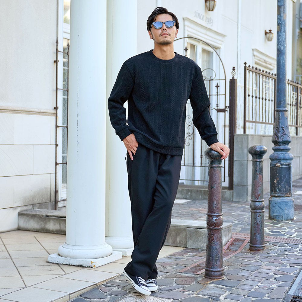 キャバリア CavariA CavariA モールパターン柄トレーナー （90(BLK/ブラック)） 90(BLK/ブラック)