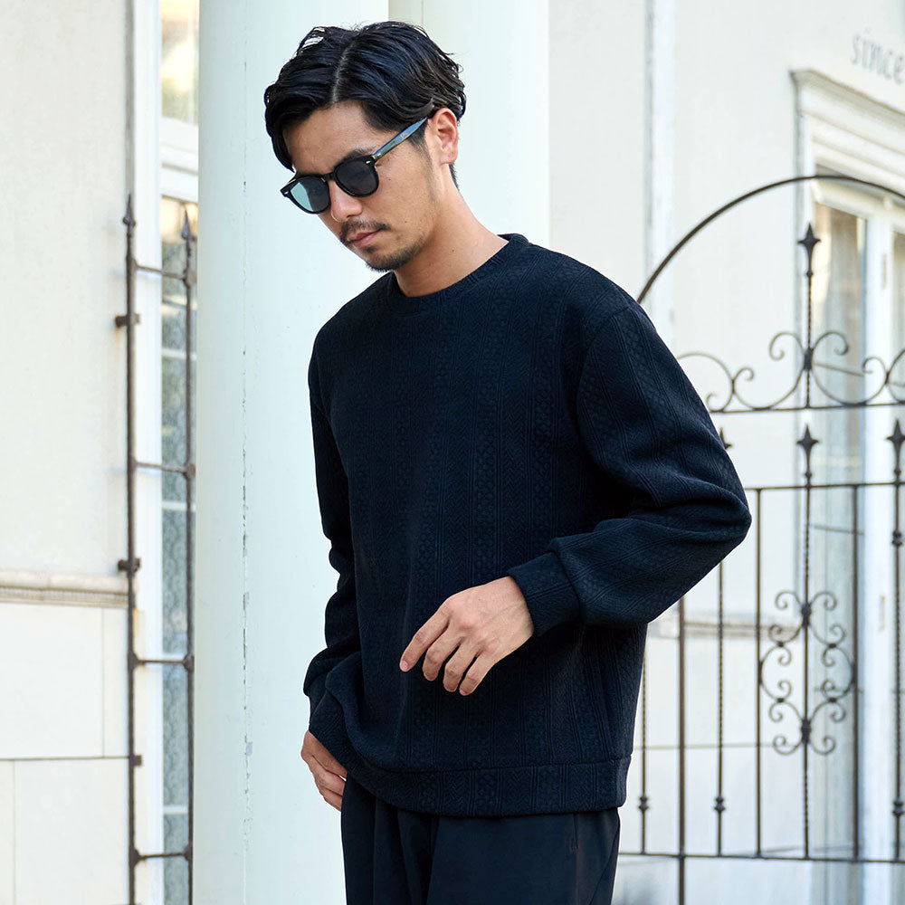 キャバリア CavariA CavariA モールパターン柄トレーナー （90(BLK/ブラック)） 90(BLK/ブラック)