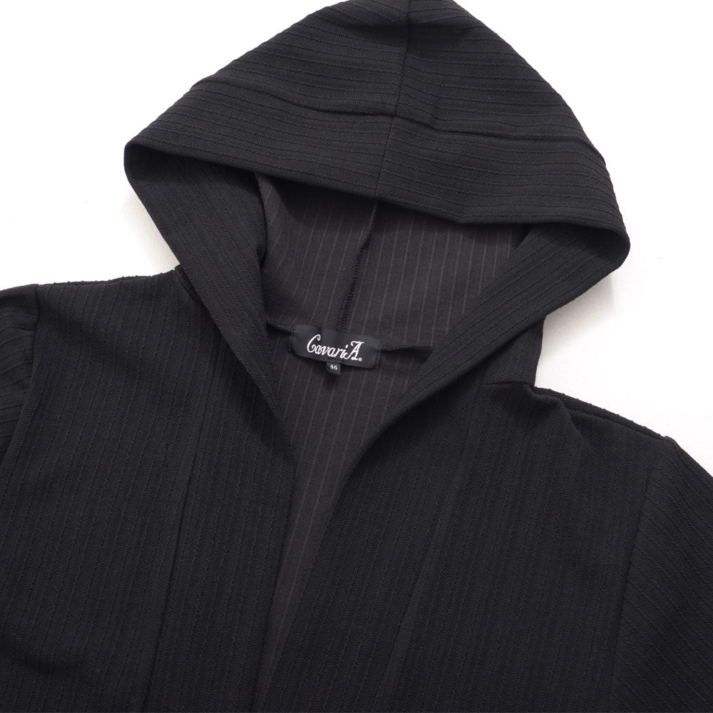 キャバリア CavariA CavariA ストライプヘリボーンフード付きカーデ （10(GRY/グレー)） 10(GRY/グレー)