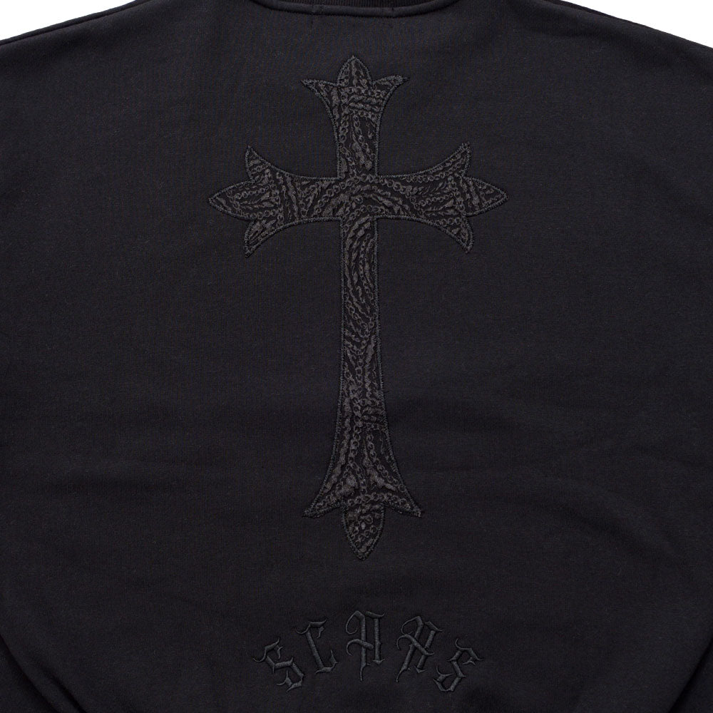 キャバリア CavariA CavariA ペイズリークロスアップリケトレーナー （BLK×WHT(ブラック×ホワイト)） BLK×WHT(ブラック×ホワイト)