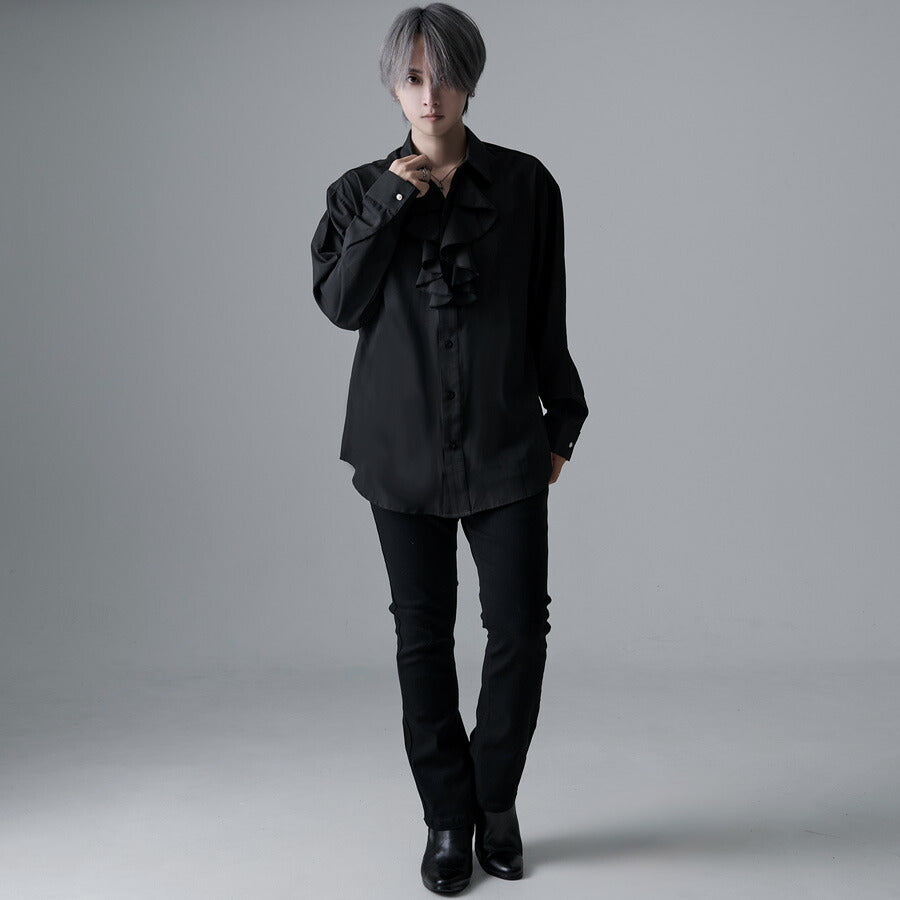 キャバリア CavariA CavariA フリル長袖シャツ （BLK(ブラック)） BLK(ブラック)