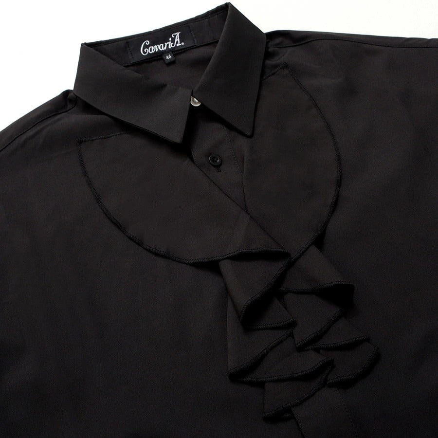 キャバリア CavariA CavariA フリル長袖シャツ （BLK(ブラック)） BLK(ブラック)