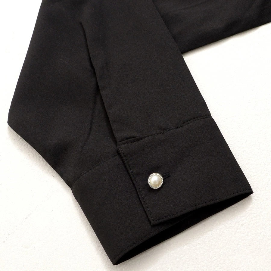 キャバリア CavariA CavariA フリル長袖シャツ （BLK(ブラック)） BLK(ブラック)