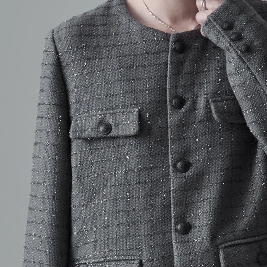 キャバリア CavariA CavariA ツイードノーカラーJKT （GRY(グレー)） GRY(グレー)