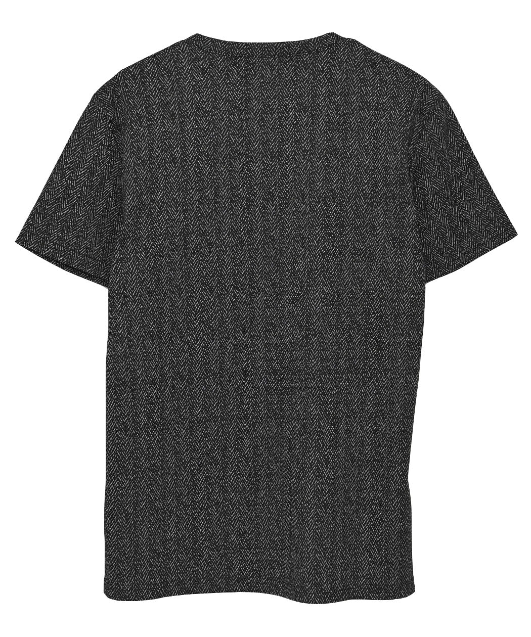 キャバリア CavariA CavariA ラフヘリンボーン半袖VネックTEE （02(WHT×BLK/ホワイト×ブラック)） 02(WHT×BLK/ホワイト×ブラック)