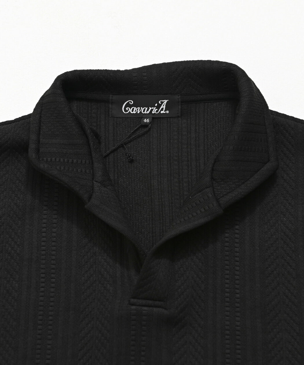 キャバリア CavariA CavariA 立体ストライプイタリアンカラー半袖ポロシャツ （70(NAVY/ネイビー)） 70(NAVY/ネイビー)