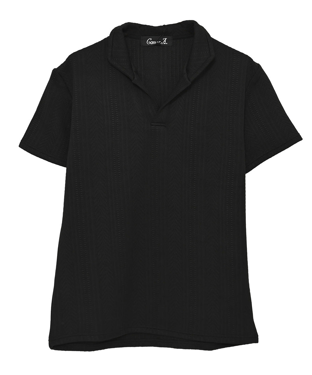 キャバリア CavariA CavariA 立体ストライプイタリアンカラー半袖ポロシャツ （70(NAVY/ネイビー)） 70(NAVY/ネイビー)