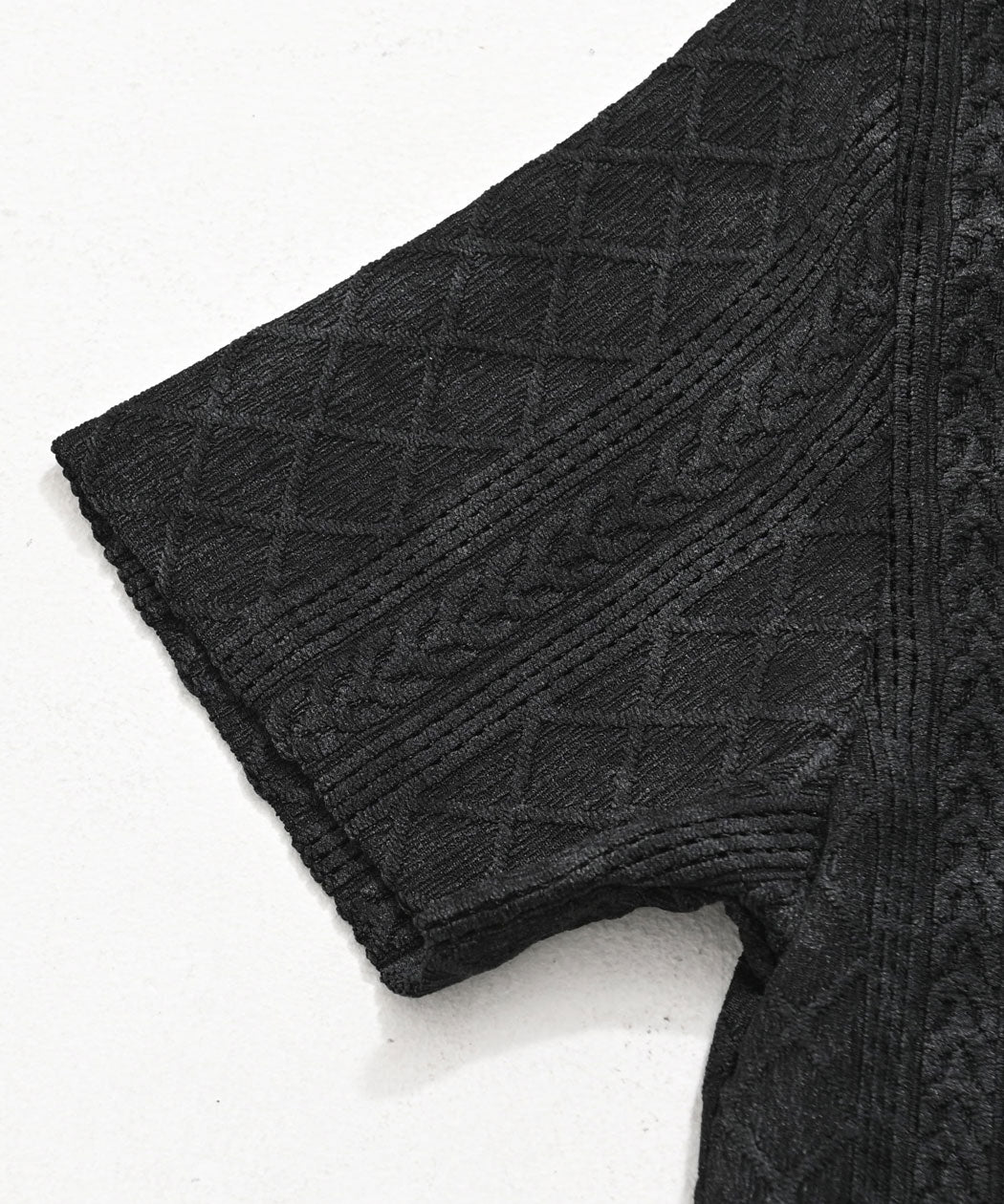 キャバリア CavariA CavariA 汚し加工格子ケーブル半袖VネックTEE （10(GRY/グレー)） 10(GRY/グレー)