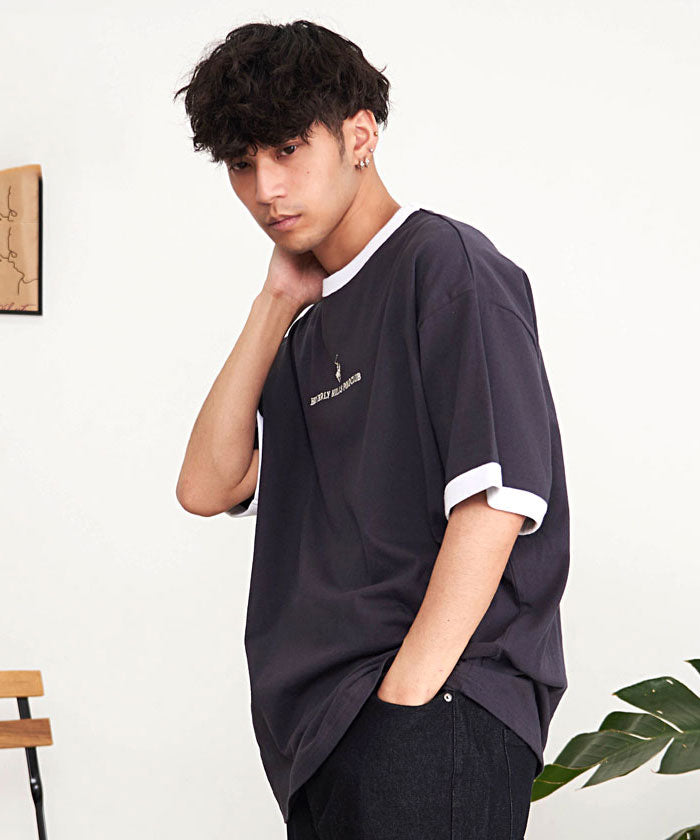 シルバーバレットセレクト SB Select BEVERLY HILLS POLO CLUB 天竺刺繍半袖Tシャツ,48(SUMIKURO/スミクロ)