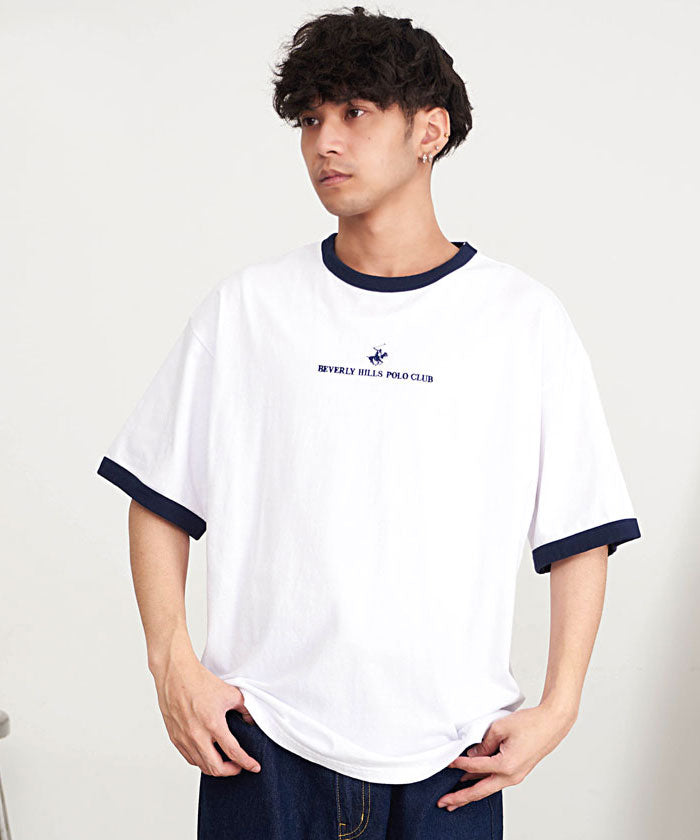 シルバーバレットセレクト SB Select BEVERLY HILLS POLO CLUB 天竺刺繍半袖Tシャツ,90(WHT×BLU/ホワイト×ブルー)