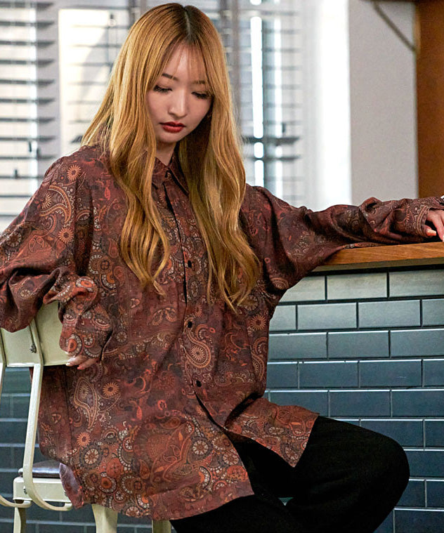シルバーバレットセレクト SB Select CIAO 総柄長袖とろみシャツ