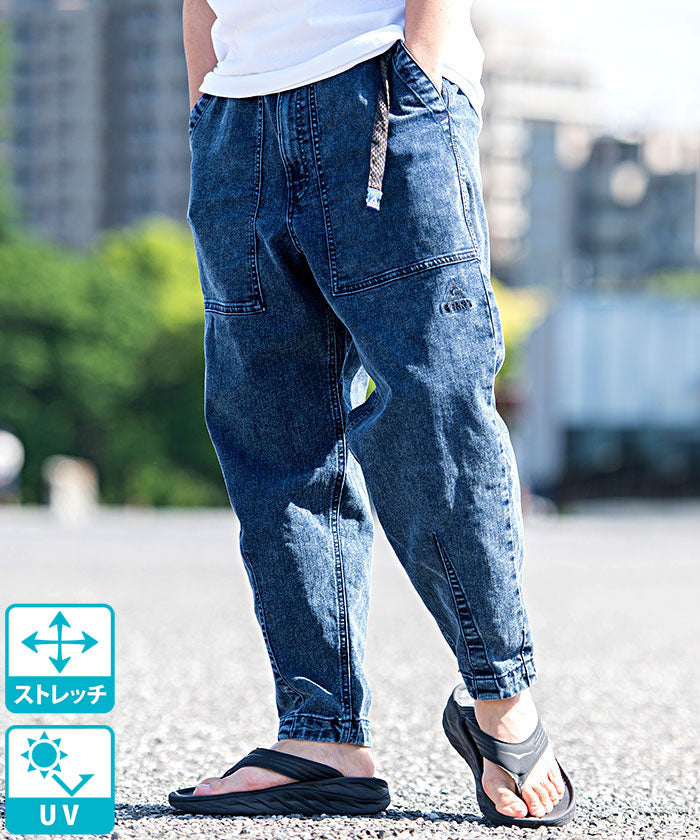 シルバーバレットセレクト SB Select GERRY UV加工アクティブストレッチルーズテーパードチノ&デニムパンツ,62(NAVY CHEMICAL/ネイビーケミカル)