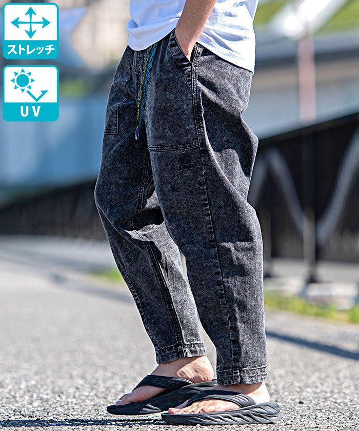 シルバーバレットセレクト SB Select GERRY UV加工アクティブストレッチルーズテーパードチノ&デニムパンツ,04(BLK CHEMICAL/ブラックケミカル)