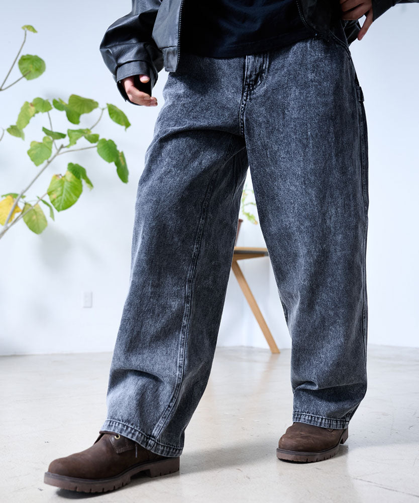 シルバーバレットセレクト SB Select SB select 10ozデニムサルエルペインターパンツ （12(BLACK CHEMICAL濃/Bケミカル濃)） 12(BLACK CHEMICAL濃/Bケミカル濃)