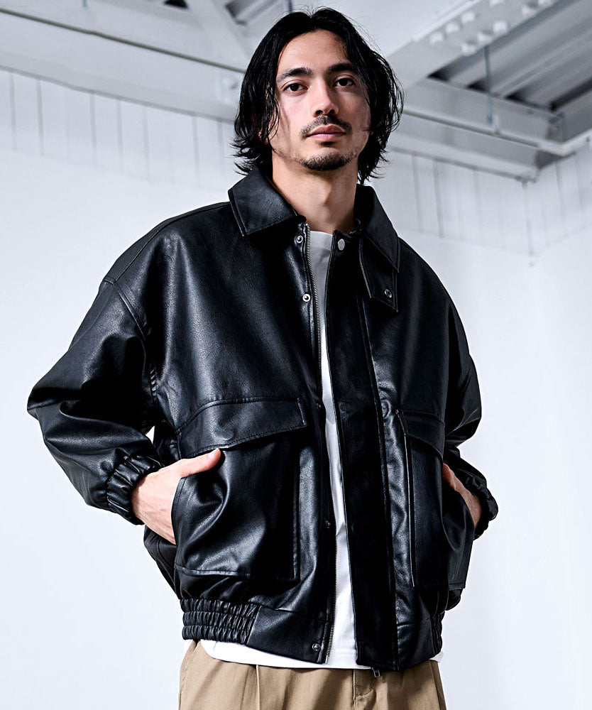 シルバーバレットセレクト SB Select SB select PUベジタブル加工A-2ブルゾン （09(BLACK/ブラック)） 09(BLACK/ブラック)