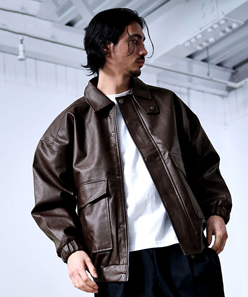 シルバーバレットセレクト SB Select SB select PUベジタブル加工A-2ブルゾン （50(BROWN/ブラウン)） 50(BROWN/ブラウン)