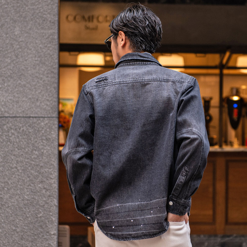 シルバーバレットセレクト SB Select ALCARZA ダメージデニム長袖シャツ （25(BLUE/ブルー)） 25(BLUE/ブルー)