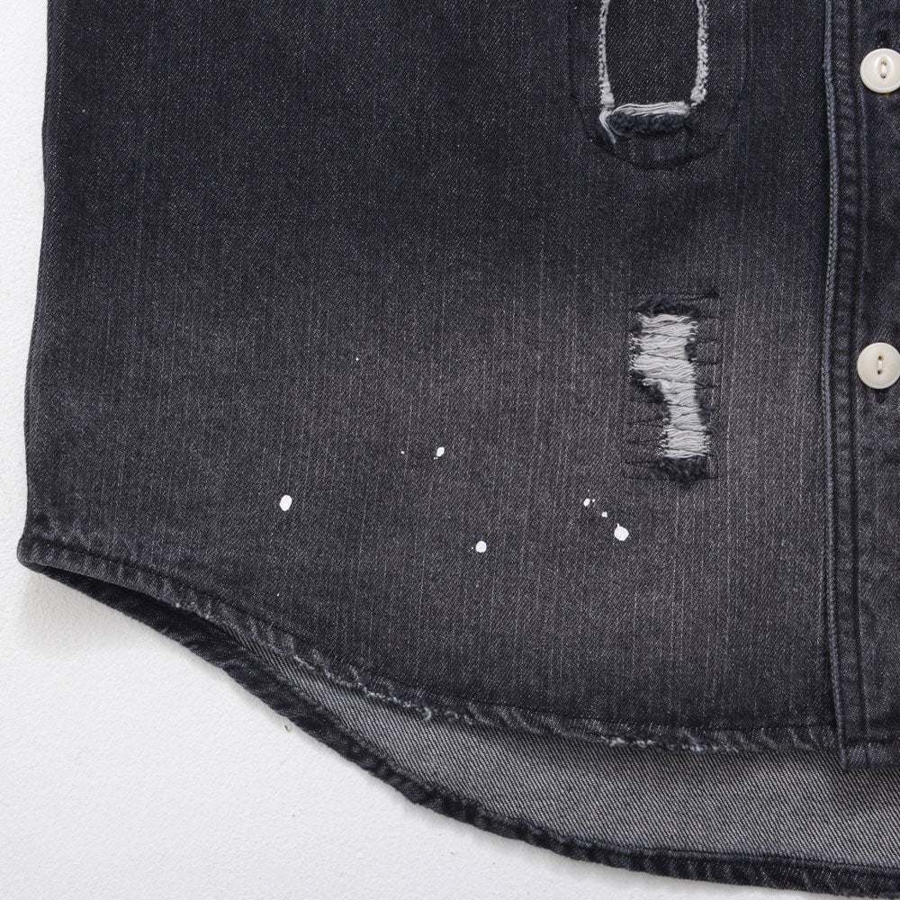 シルバーバレットセレクト SB Select ALCARZA ダメージデニム長袖シャツ （25(BLUE/ブルー)） 25(BLUE/ブルー)