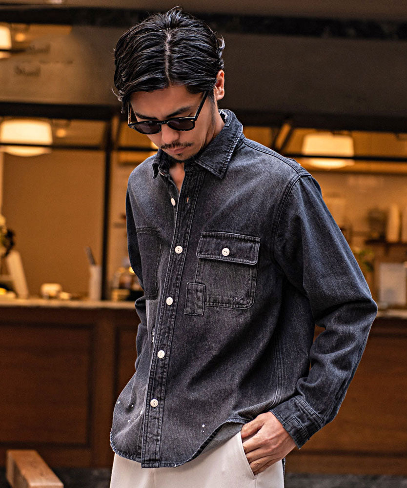 シルバーバレットセレクト SB Select ALCARZA ダメージデニム長袖シャツ （17(BLACK/ブラック)） 17(BLACK/ブラック)