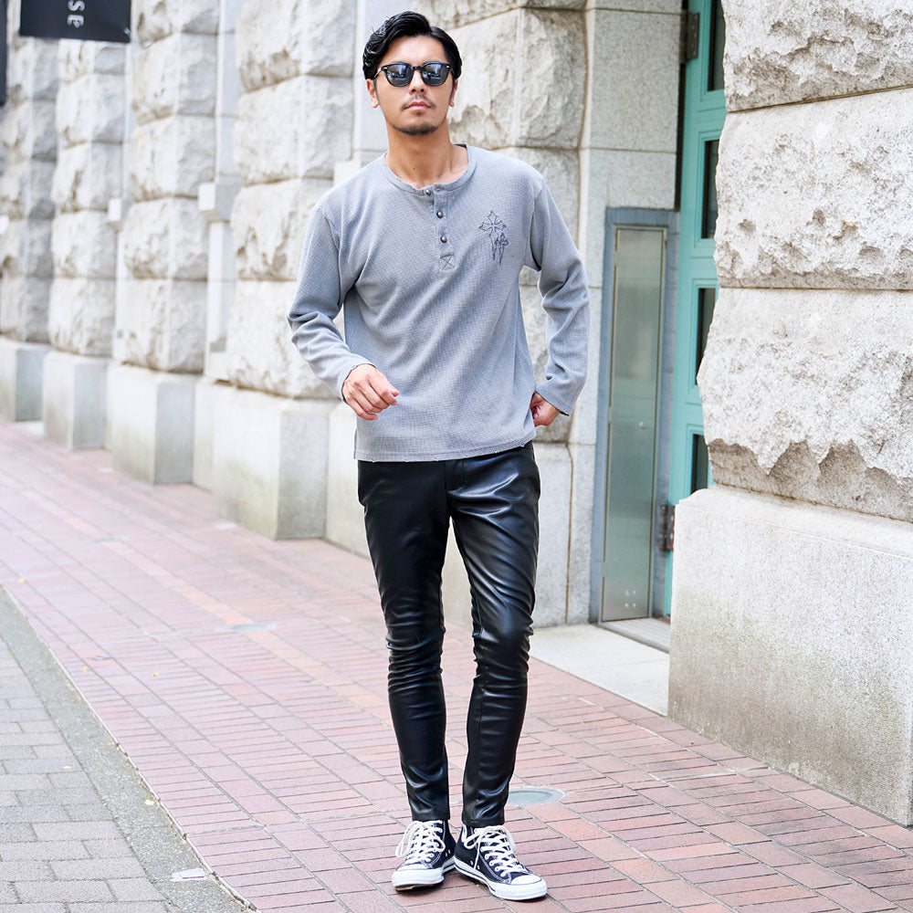 シルバーバレットセレクト SB Select SB select ヴィンテージ風クロス刺繍ワッフルダメージロンT （3(GRY/グレー)） 3(GRY/グレー)