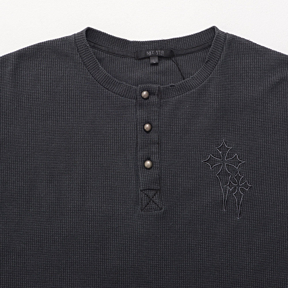 シルバーバレットセレクト SB Select SB select ヴィンテージ風クロス刺繍ワッフルダメージロンT （3(GRY/グレー)） 3(GRY/グレー)