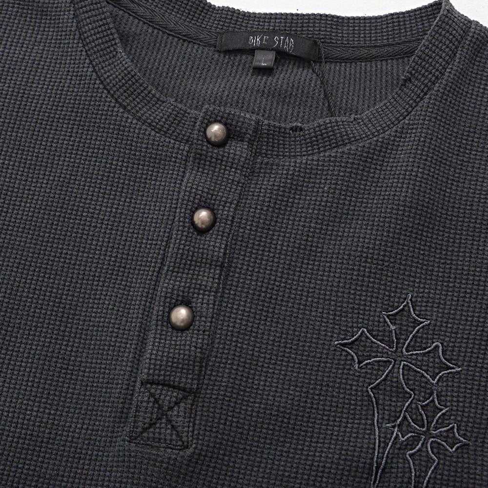 シルバーバレットセレクト SB Select SB select ヴィンテージ風クロス刺繍ワッフルダメージロンT （3(GRY/グレー)） 3(GRY/グレー)