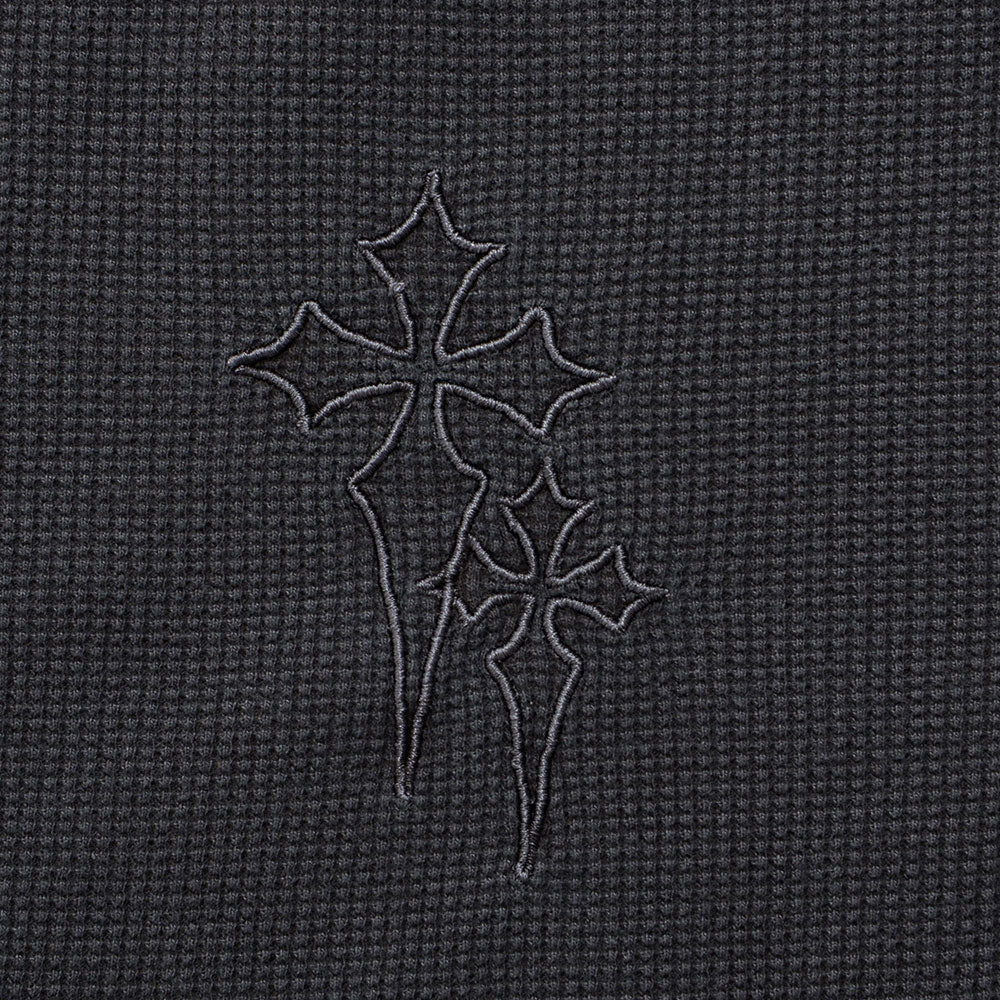 シルバーバレットセレクト SB Select SB select ヴィンテージ風クロス刺繍ワッフルダメージロンT （3(GRY/グレー)） 3(GRY/グレー)