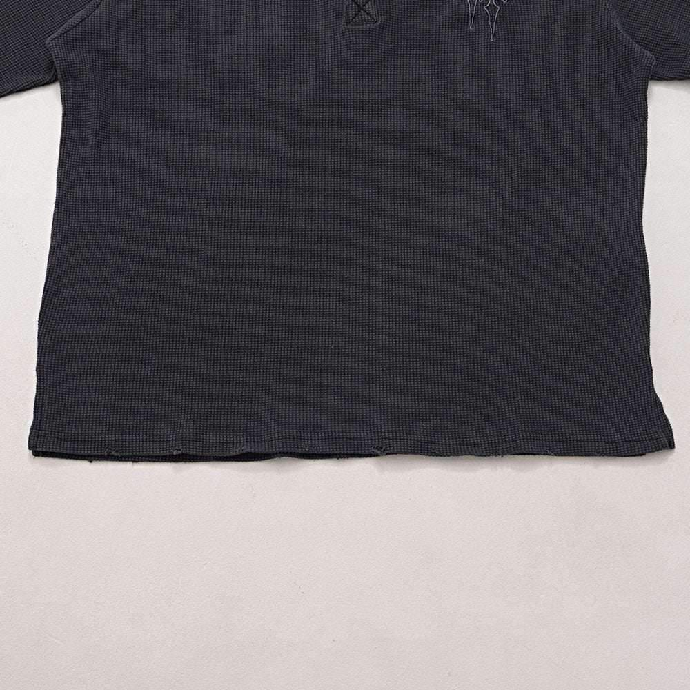 シルバーバレットセレクト SB Select SB select ヴィンテージ風クロス刺繍ワッフルダメージロンT （3(GRY/グレー)） 3(GRY/グレー)