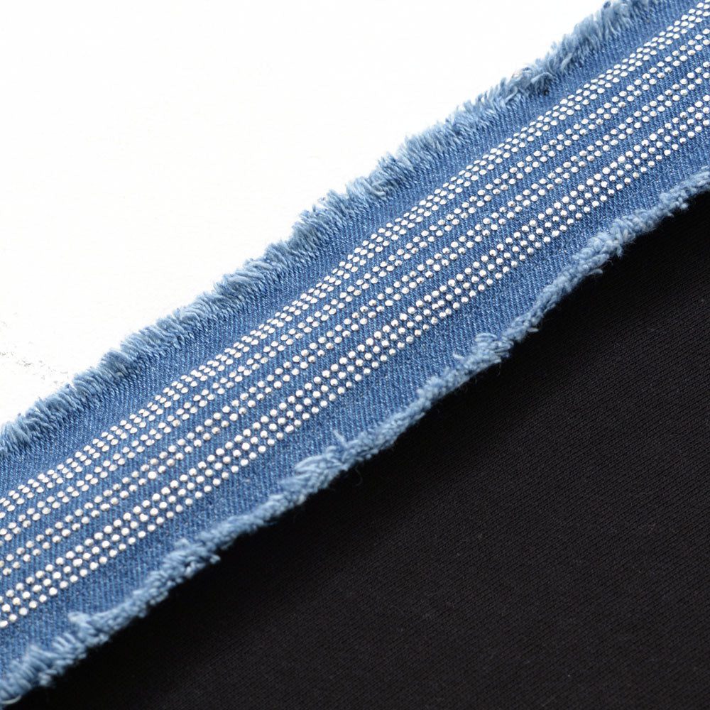 シルバーバレットセレクト SB Select LUXE/R デニムラインストーンラインジップパーカー （3-1(WHT/ホワイト)） 3-1(WHT/ホワイト)