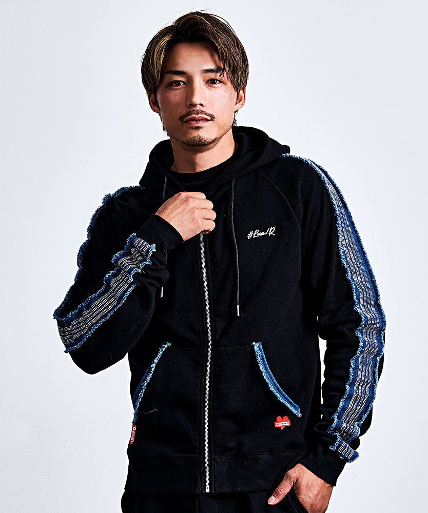 シルバーバレットセレクト SB Select LUXE/R デニムラインストーンラインジップパーカー （3-3(BLK/ブラック)） 3-3(BLK/ブラック)