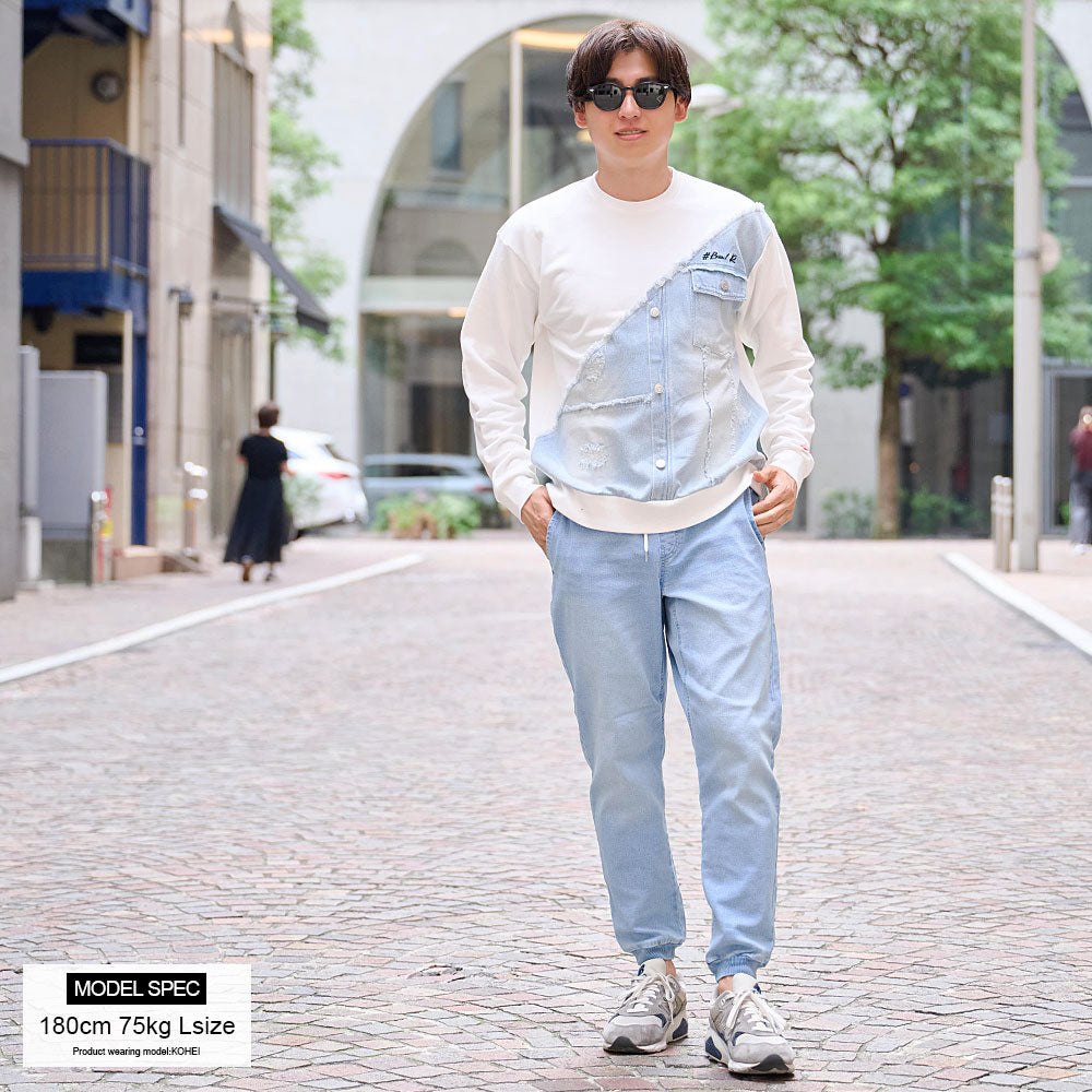 シルバーバレットセレクト SB Select LUXE/R デニム切り替えトレーナー （2-1(WHT/ホワイト)） 2-1(WHT/ホワイト)