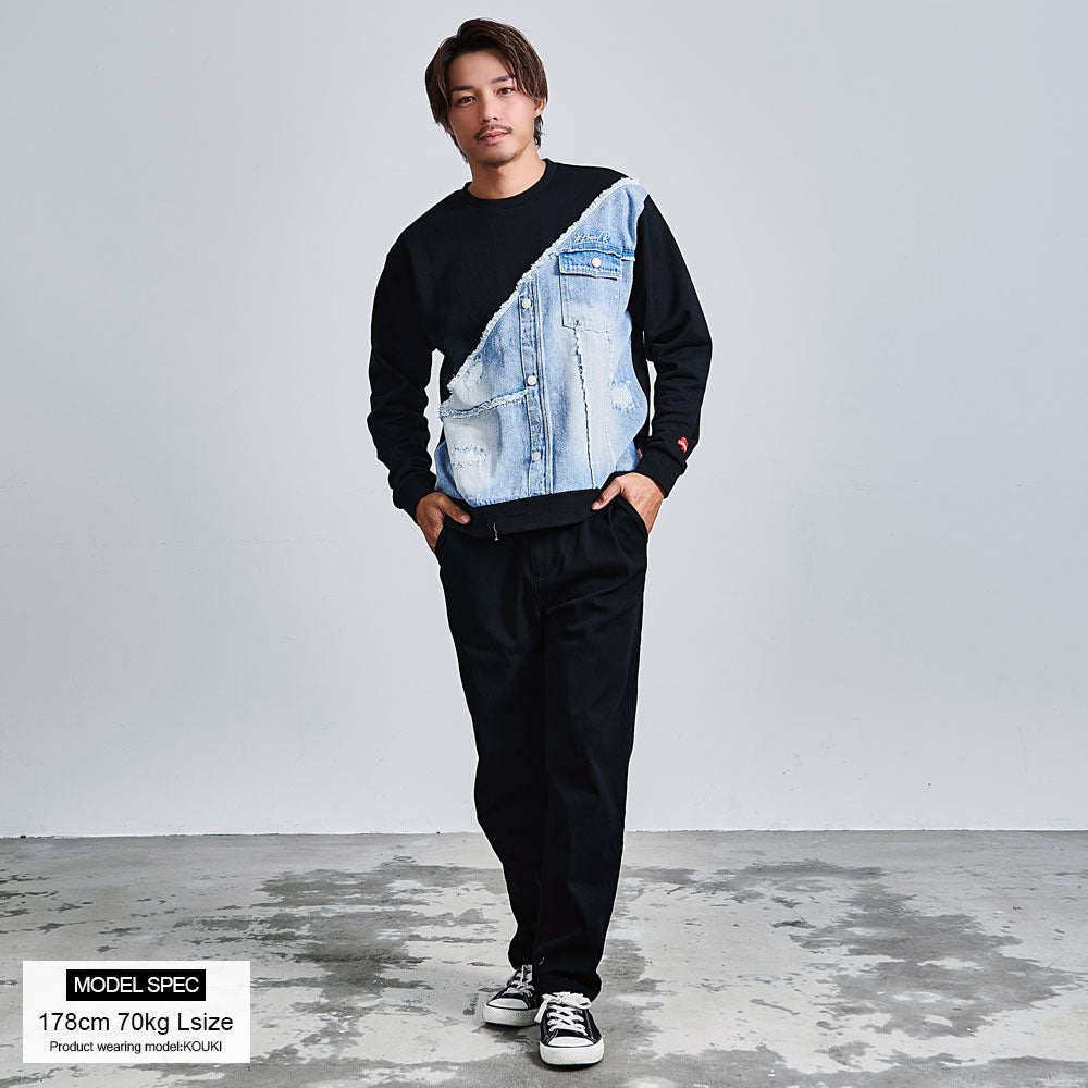 シルバーバレットセレクト SB Select LUXE/R デニム切り替えトレーナー （2-1(WHT/ホワイト)） 2-1(WHT/ホワイト)