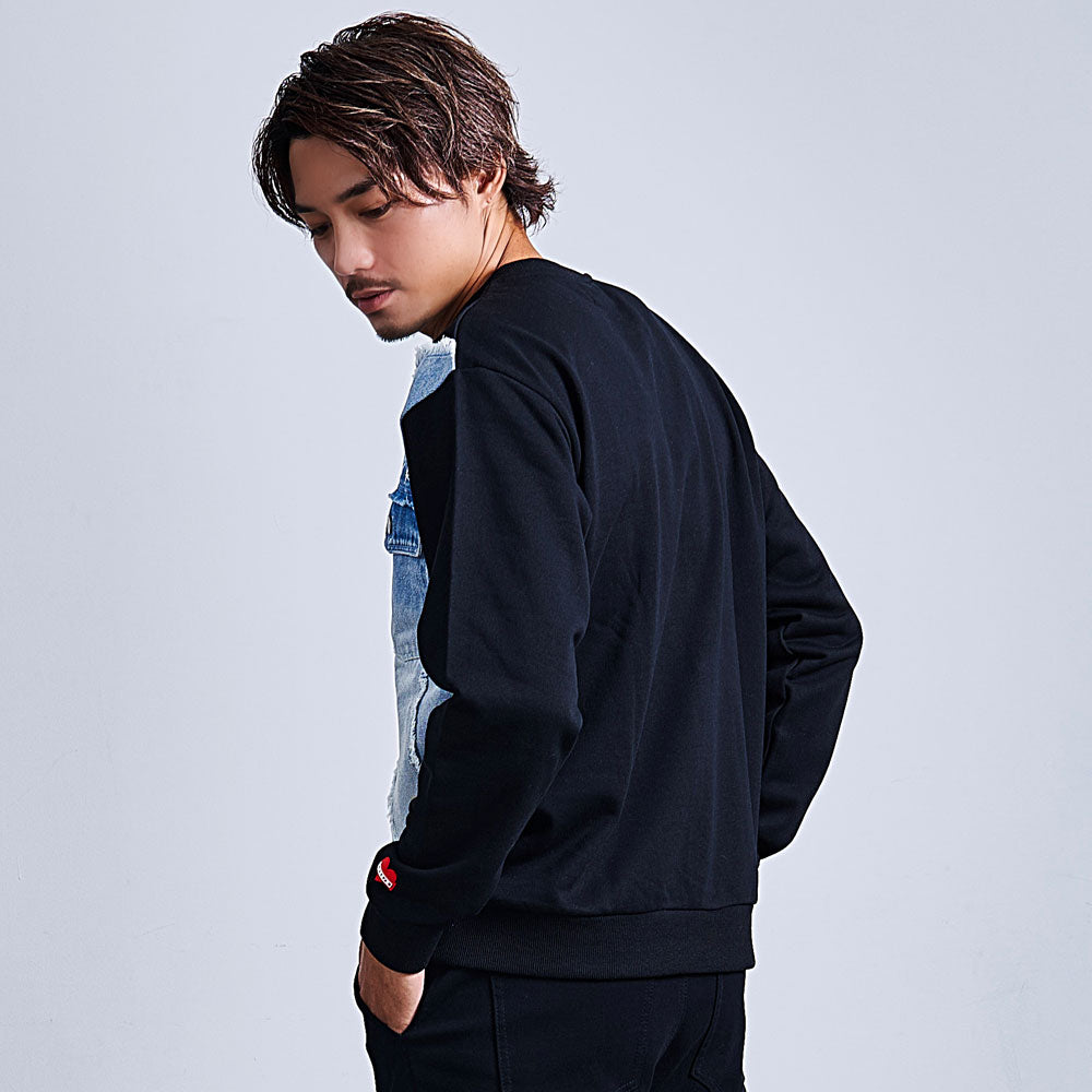 シルバーバレットセレクト SB Select LUXE/R デニム切り替えトレーナー （2-1(WHT/ホワイト)） 2-1(WHT/ホワイト)