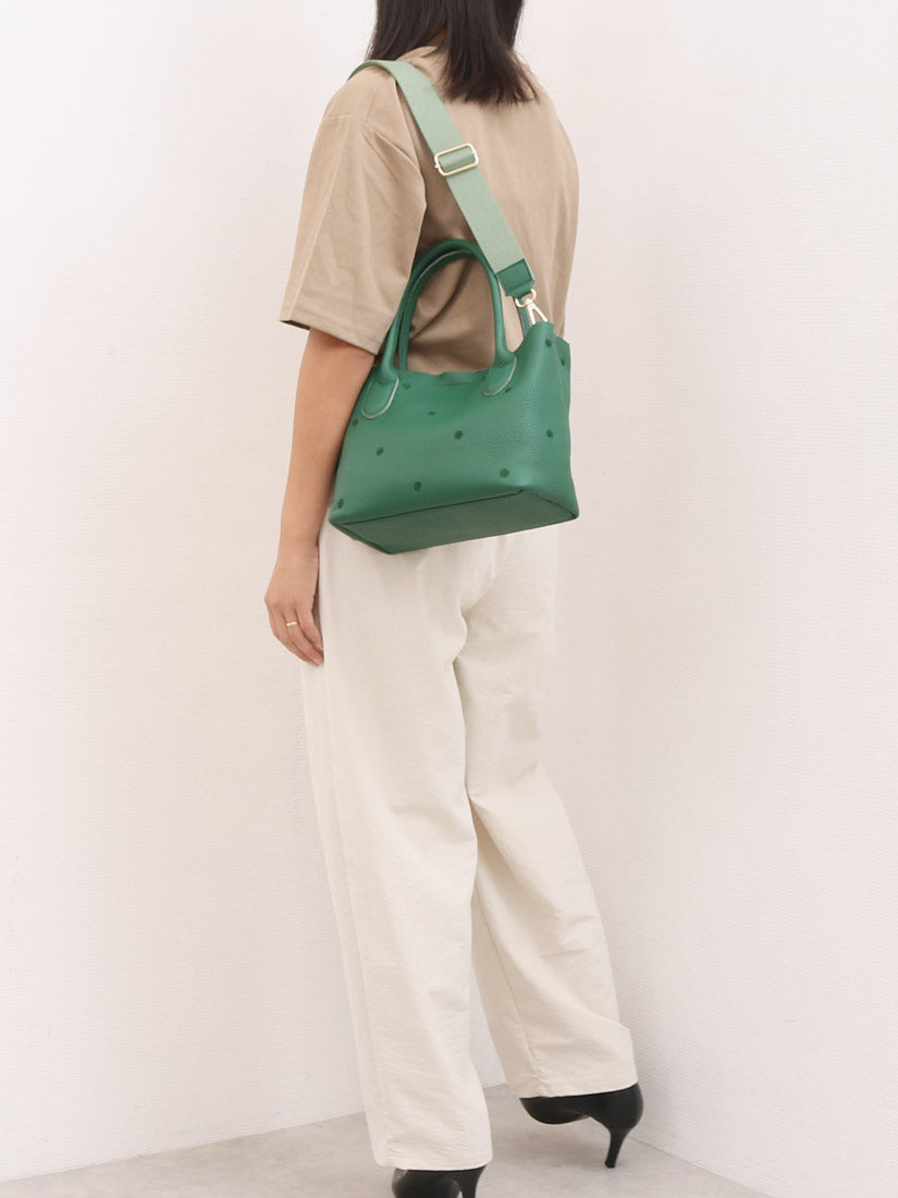 ペルケ perche 牛革ドット刺繍2wayトートS （GY） GY