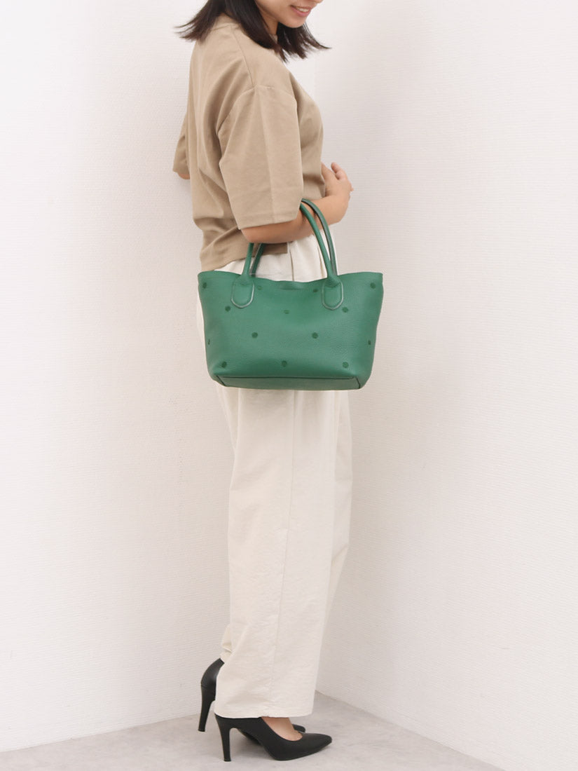 ペルケ perche 牛革ドット刺繍2wayトートS （GY） GY