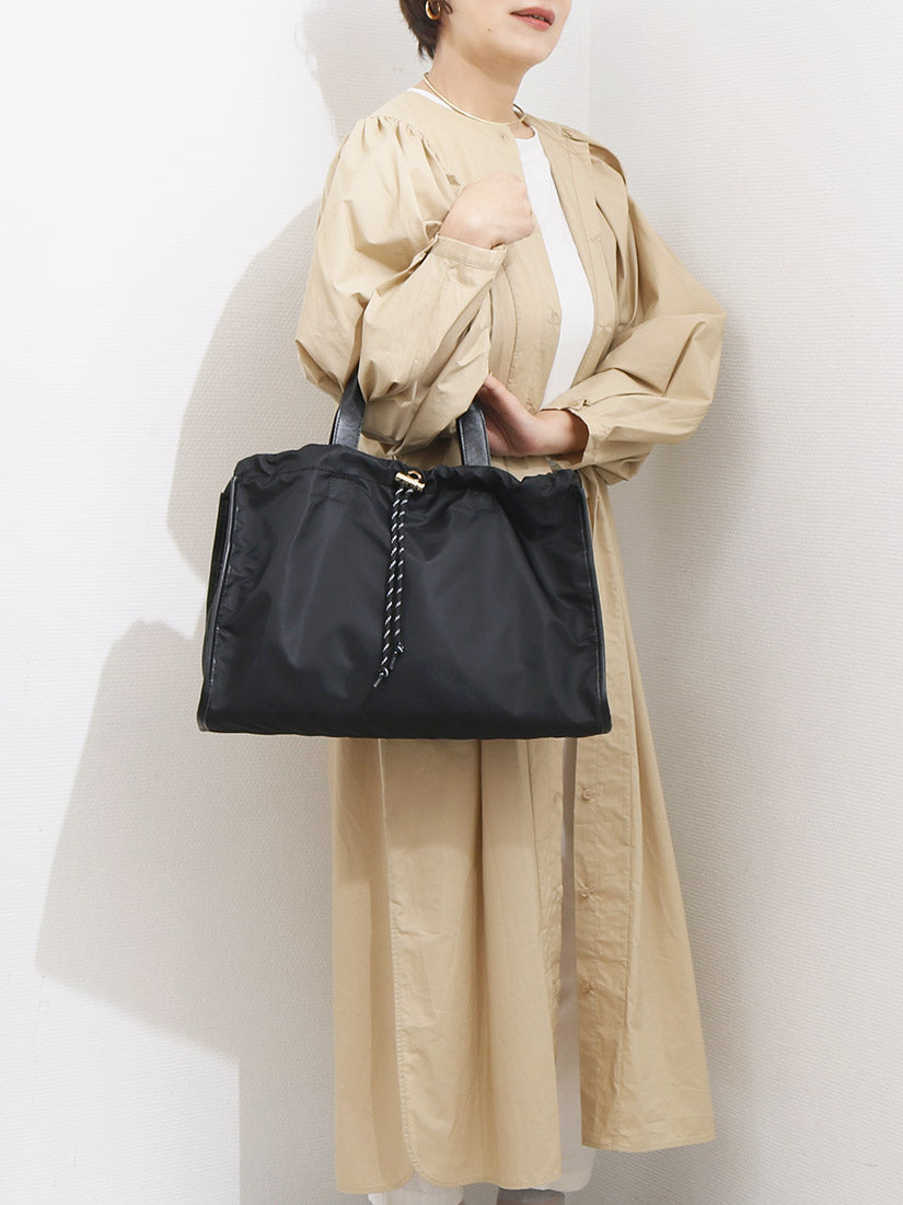 ペルケ perche ナイロン×牛革2wayパラコードトート （BK） BK
