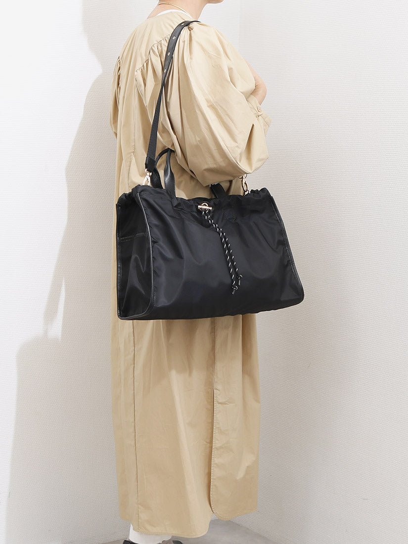 ペルケ perche ナイロン×牛革2wayパラコードトート （BK） BK