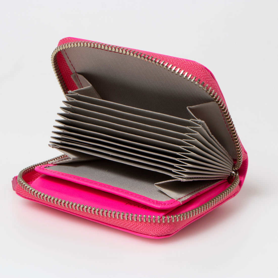 <Long Seller> Perche Fluorescent Leather Strap Wallet with Accordion Card Holder