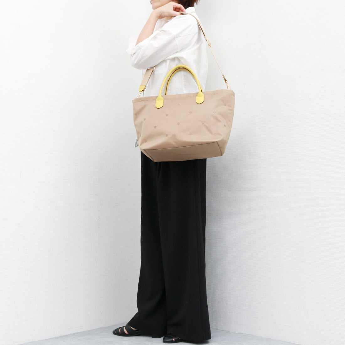 ペルケ perche ナイロンドット刺繍2wayトート